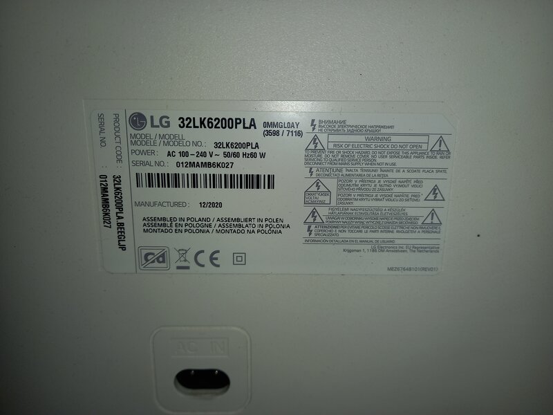 Tv LG ecran lovit